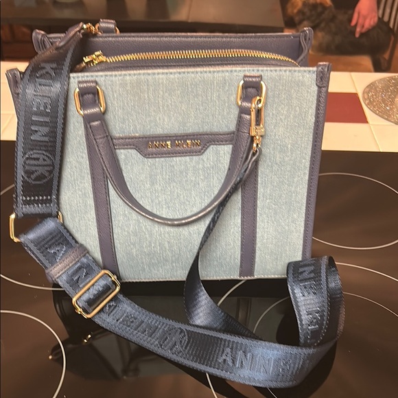 Anne Klein Blue and Navy Tote Bag - Picture 7 of 7